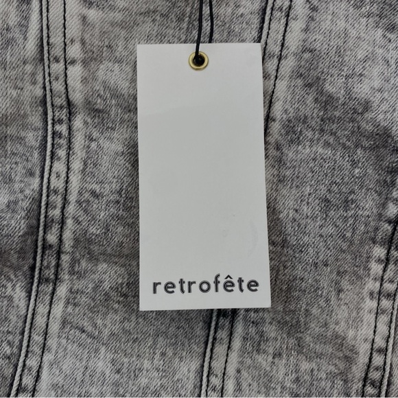 Retrofete Light Acid Wash One Sleeve Moira Top NWT Size XS - Picture 6 of 11